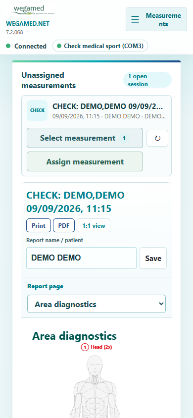 New wegamed.net 7.2.068 Start view on the smartphone