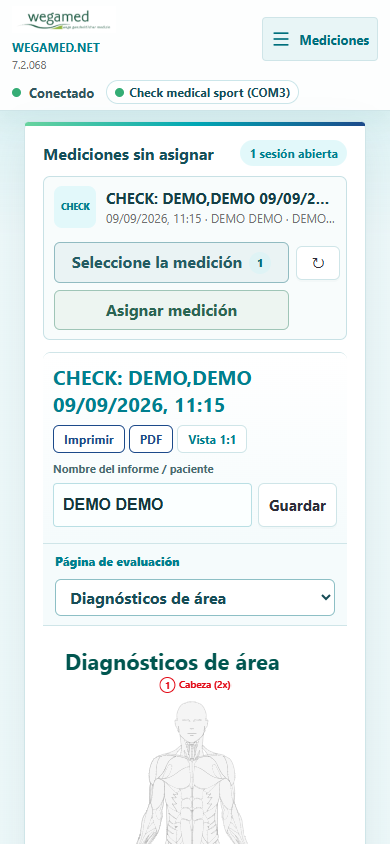 Nuevo wegamed.net 7.2.068 Iniciar vista en el teléfono inteligente