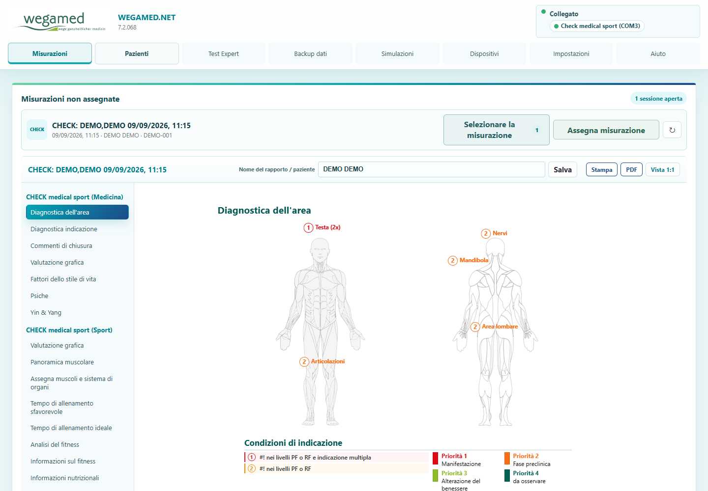 Nuovo wegamed.net 7.2.068 Avvia la visualizzazione con dati campione sicuri sul desktop